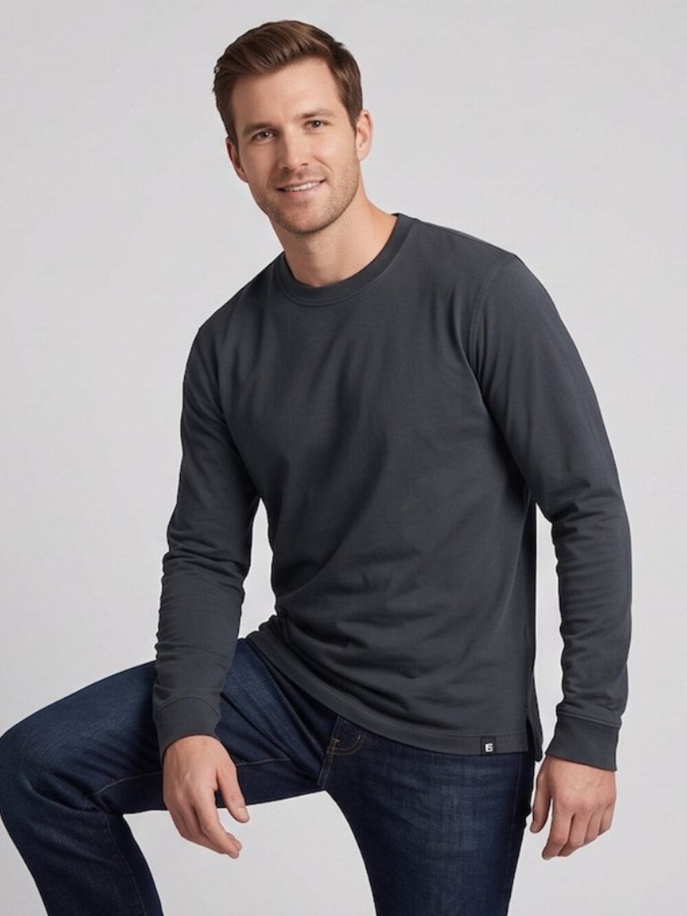 Fersten Heavyweight Ringspun Combed Cotton Long Sleeve T-shirt - Picture 3 of 8
